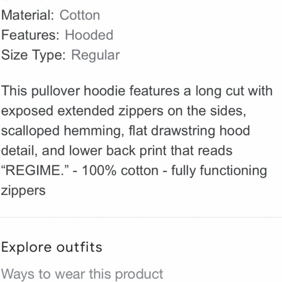 Civil Regime Extended Zip Reverse Scallop Brawler Hoodie. - Picture 13 of 13